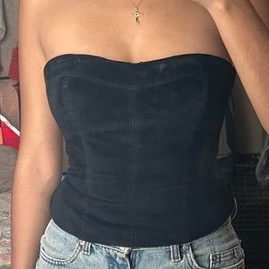 Bebe uptown strapless suede corset